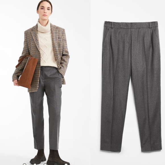 Max Mara Weekend Wool Flannel Trousers Gray - Picture 2 of 7